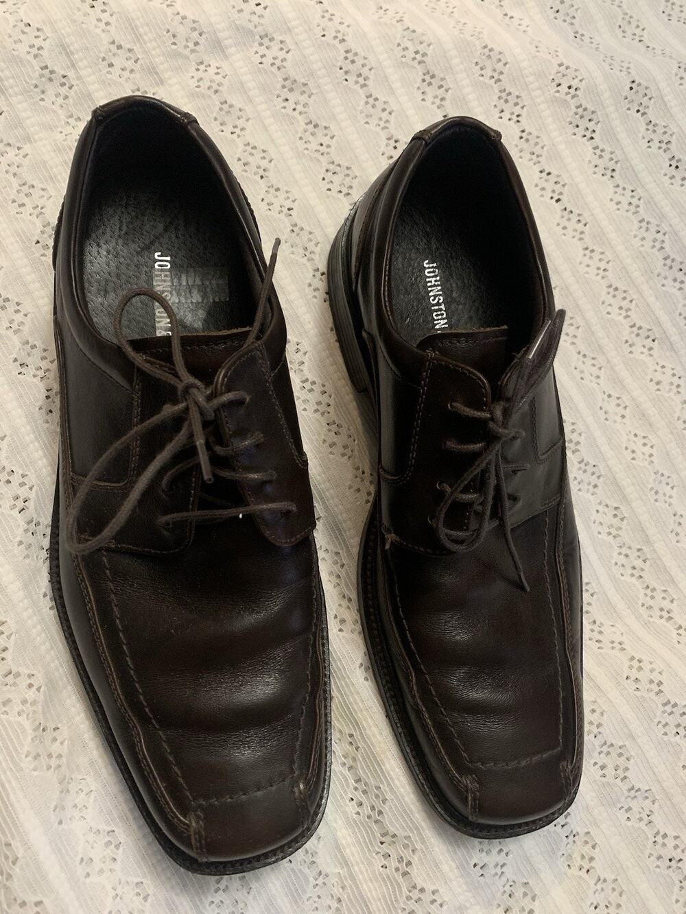 Johnston & Murphy Men's Brown Leather Cap Toe Oxford Dress Shoes 9